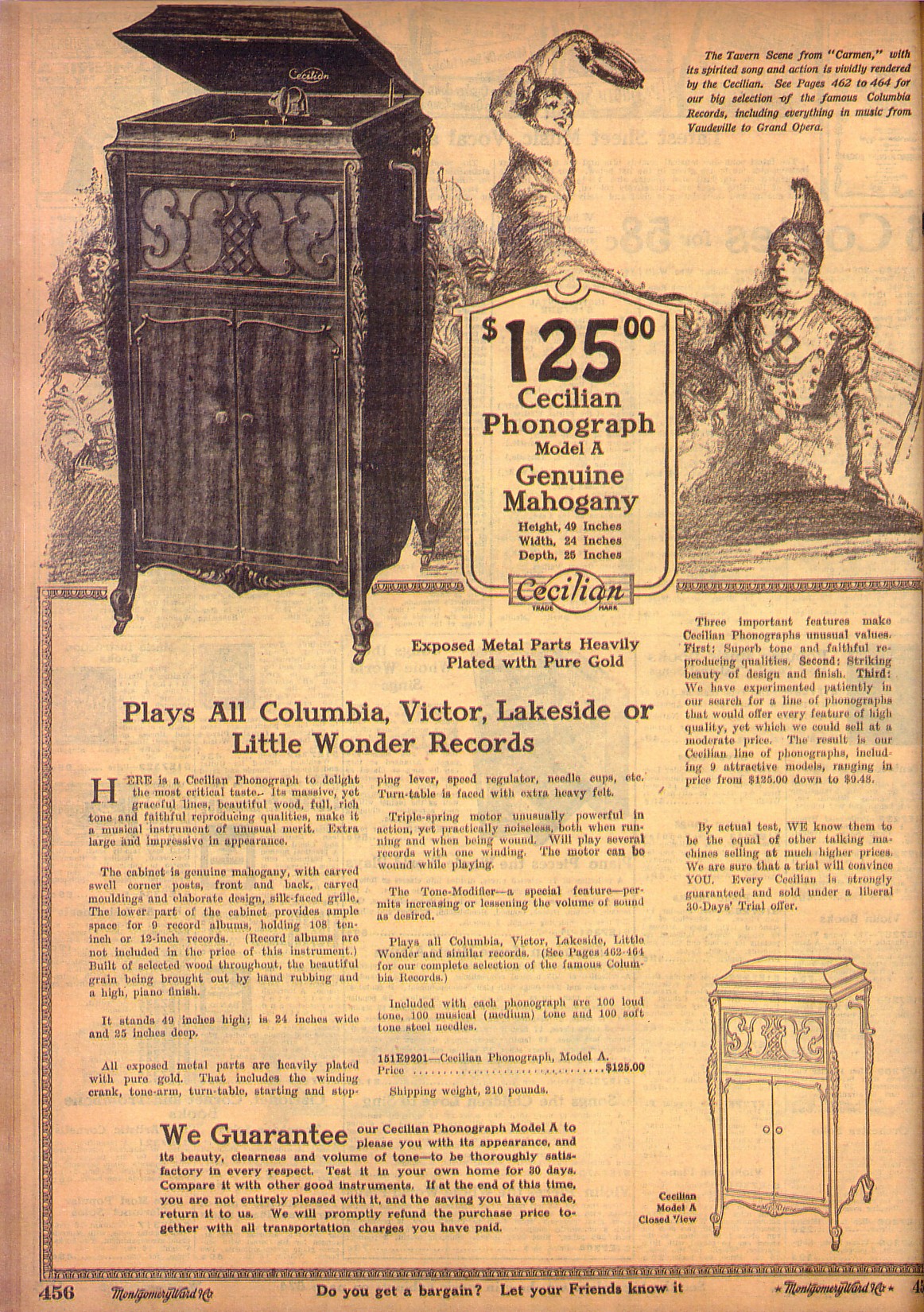 Ad for Cecilian phonograph