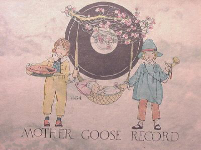 Close up of design on Mother Goose Record box