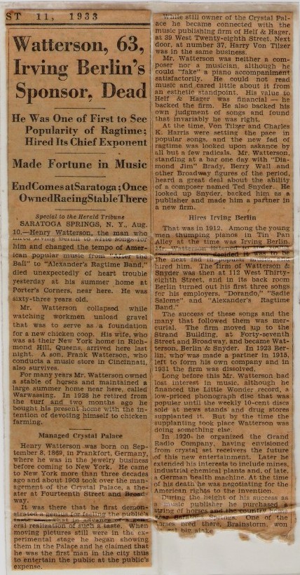 Henry Waterson's Obituary